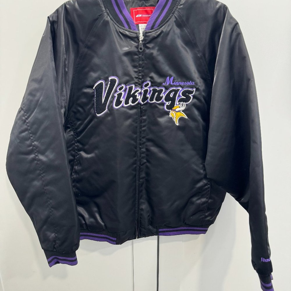 Vintage Reebok Satin Button Up Jacket Minnesota Vikings Mens Size Men's / US XL